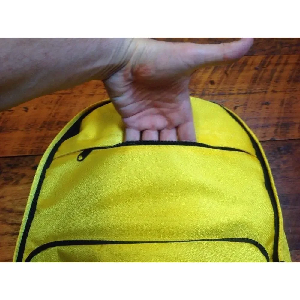 WeSC SWEDEN Conspiracy Skater Yellow Black Travel Carry On Pockets Backpack Bag